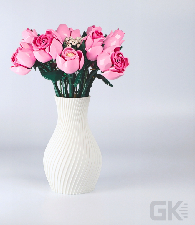 Wazon na kwiaty LEGO Botanicals 10374 Bukiet różowych  róż