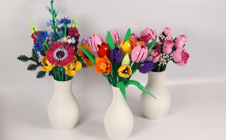 Wazon na kwiaty LEGO Botanicals oraz sztuczne i suszone bukiety